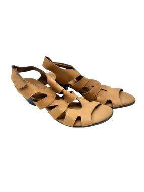 Sesto Meucci Tan Leather Strappy Sandals Womens Size 8 N Open Toe Made in Italy